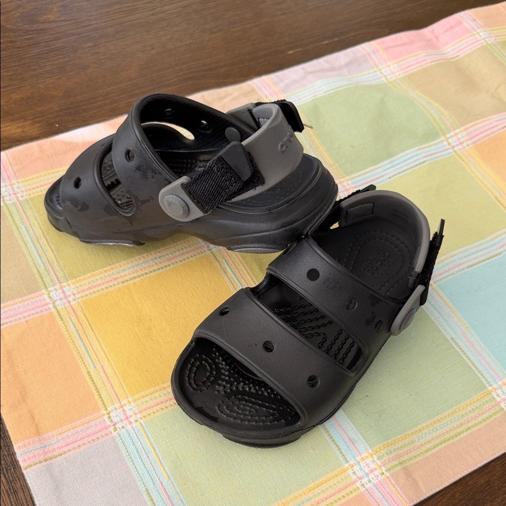 Kids Black Waterproof Sandals